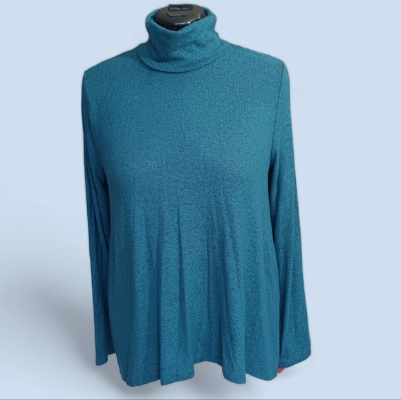 Merona Women's Teal Turtleneck Long Sleeve Knit Top - XXL - Picture 3 of 6